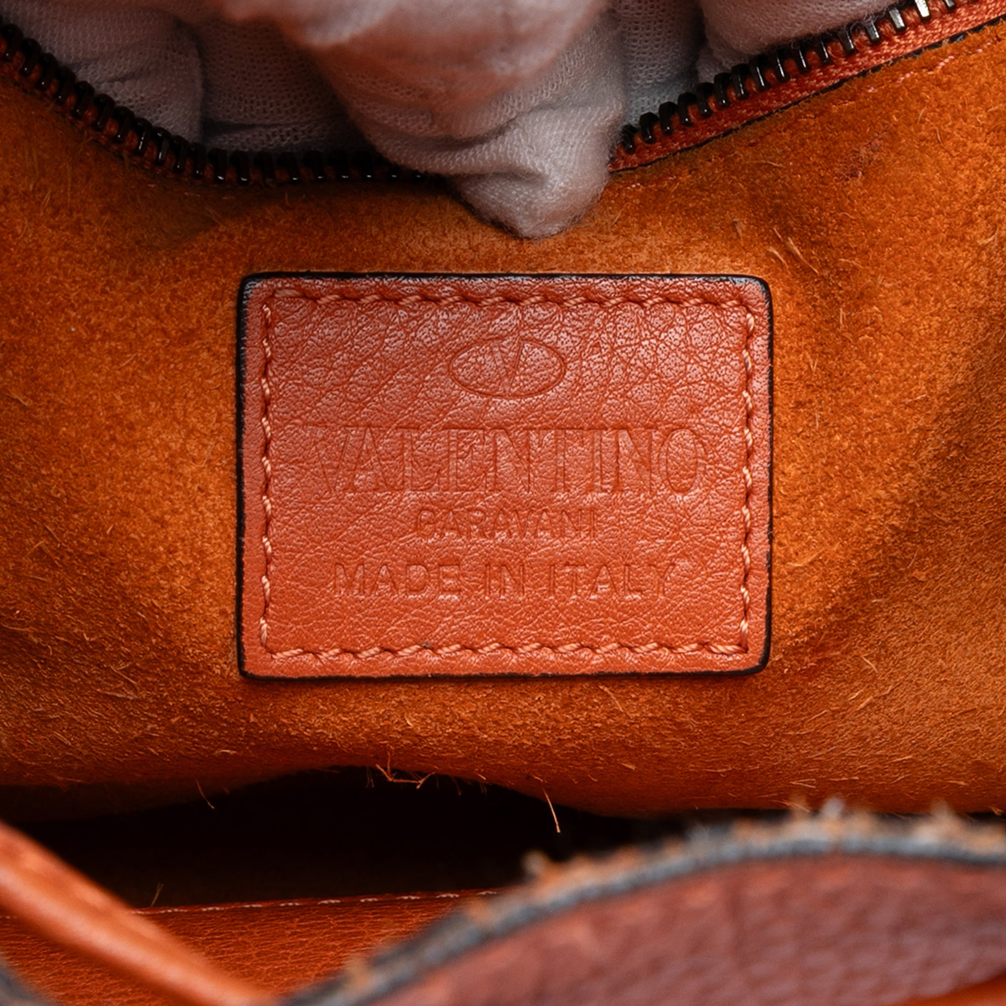 Grained Calfskin Rockstud Bucket Bag - Image 5