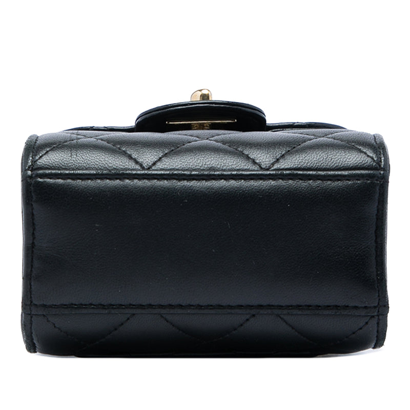 CC Quilted Lambskin Phone Holder with Chain - Image 3