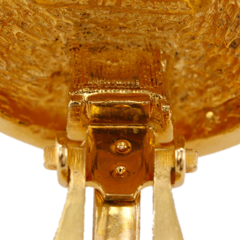 CC Gold Plated Quilted Round Clip On Earrings - Image 7