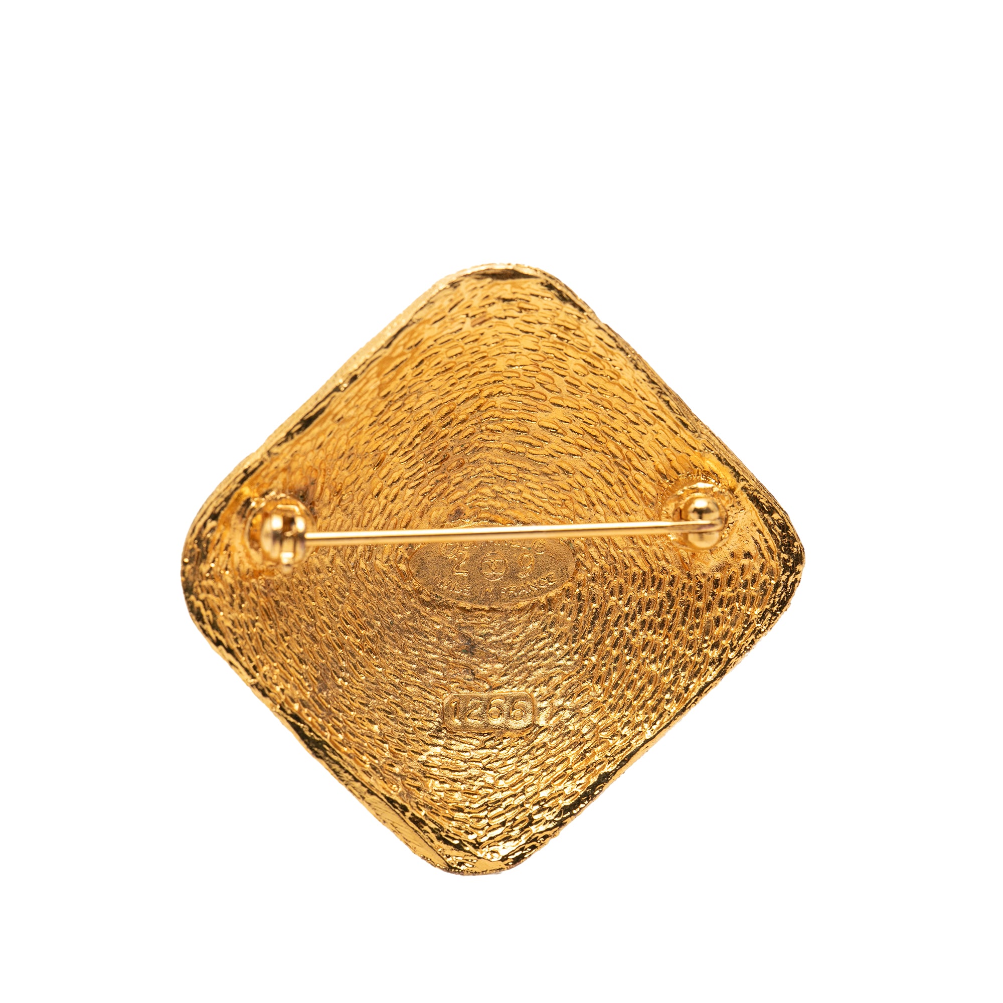 CC Gold Plated Diamond Brooch - Image 3