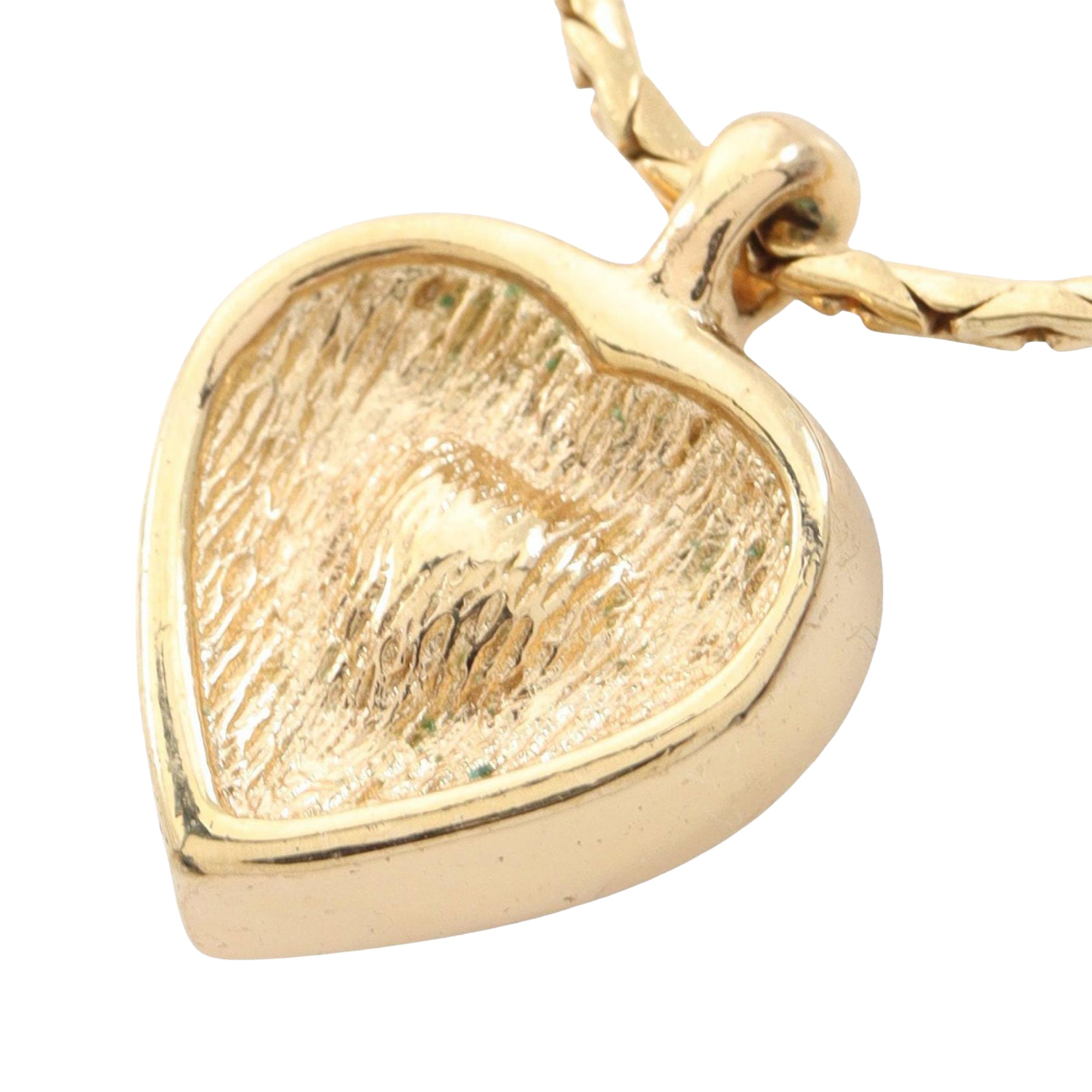Gold Plated Strass Heart Pendant Necklace - Image 2