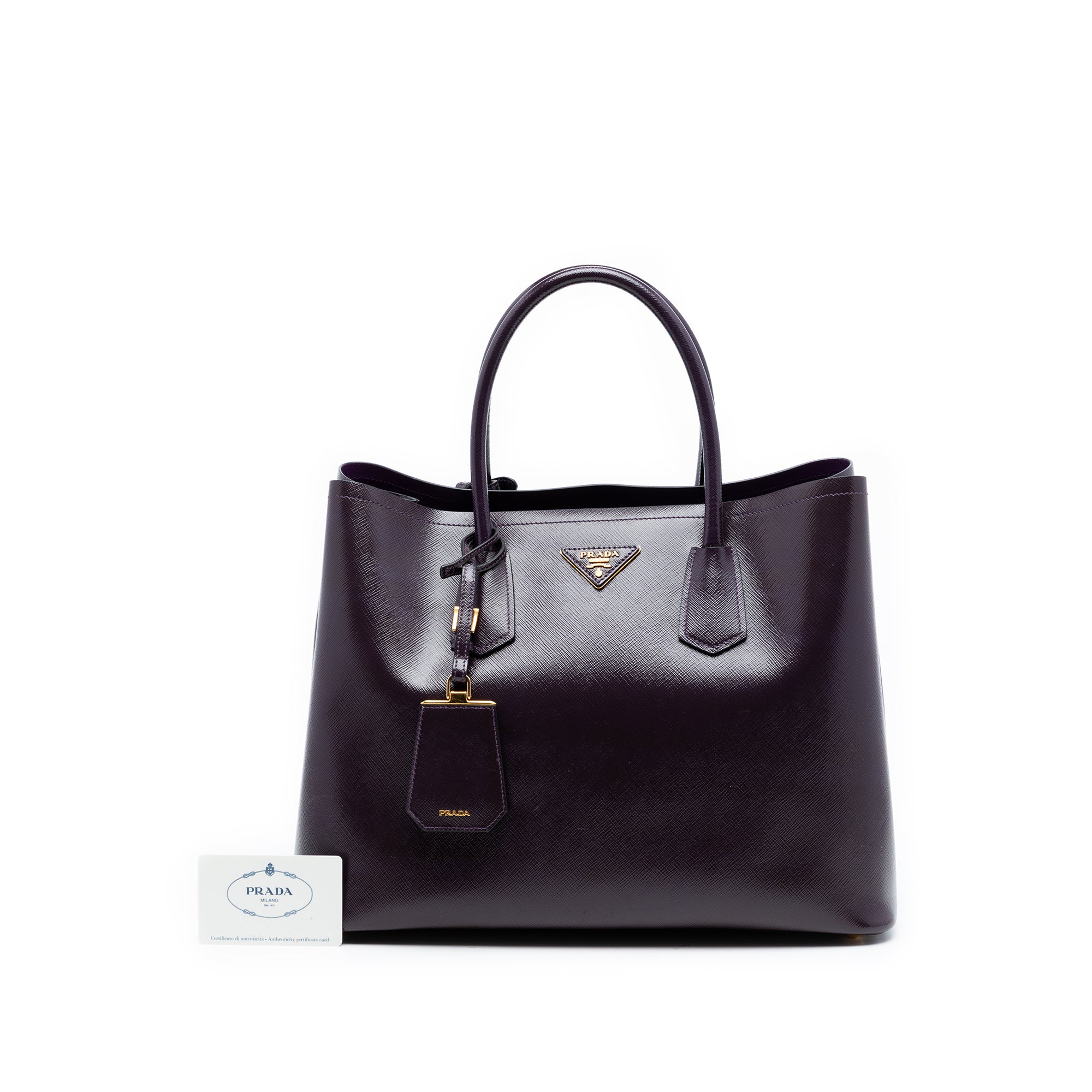 Medium Saffiano Cuir Double Satchel - Image 7