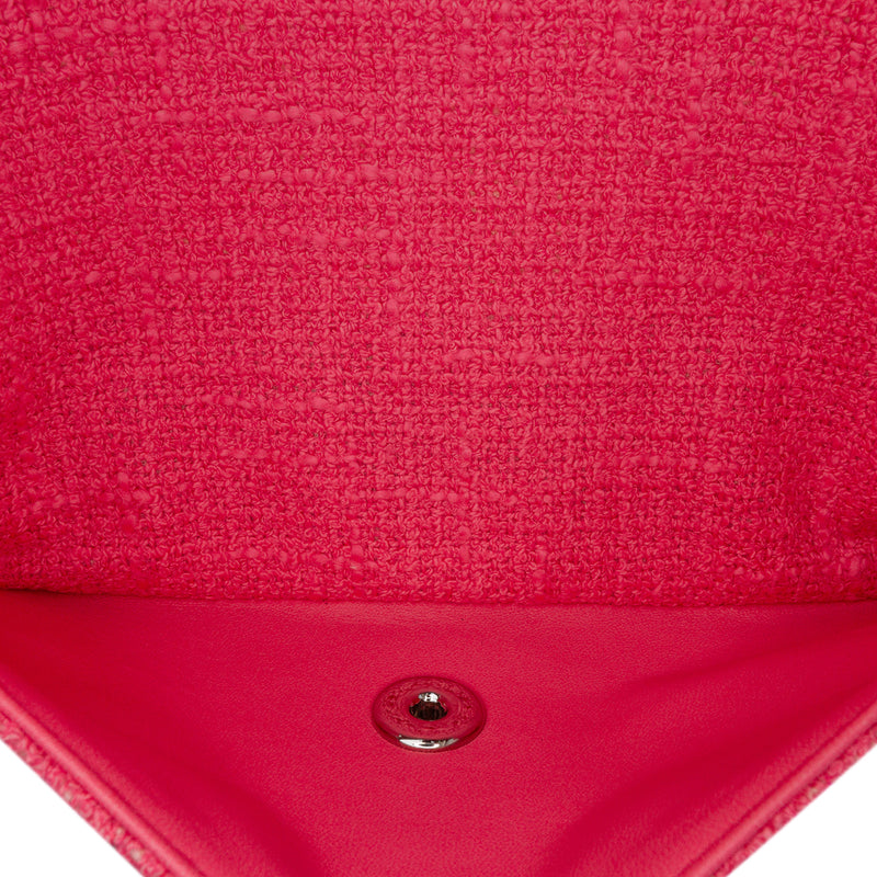 Medium Classic Tweed Beaded Flower Double Flap - Image 5