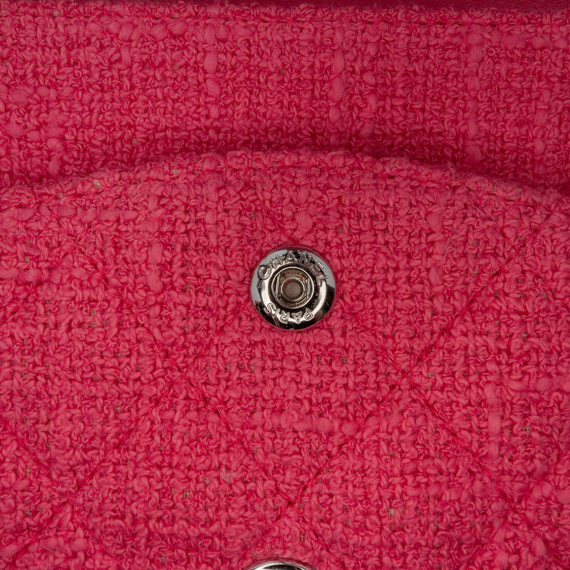 Medium Classic Tweed Beaded Flower Double Flap - Image 9