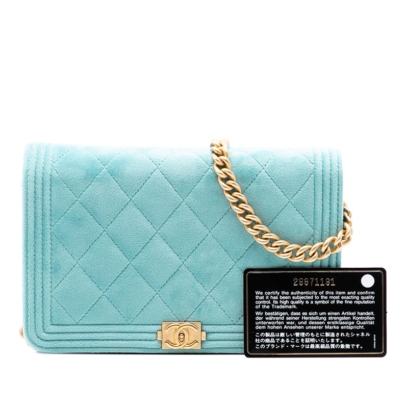 Quilted Velvet Boy Wallet On Chain - Image 8