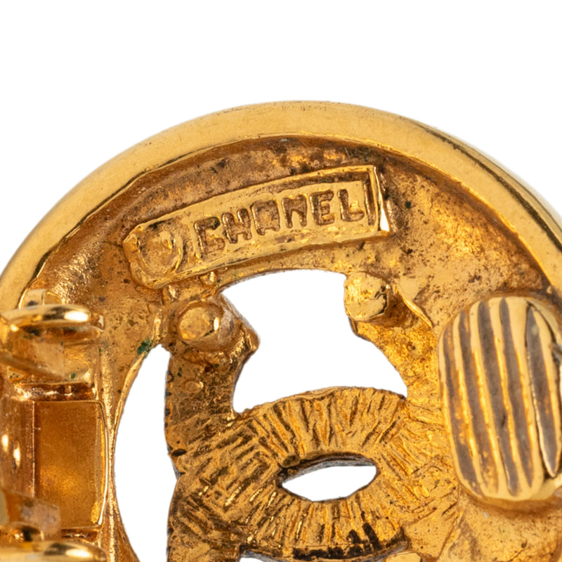 CC Gold Plated Round Clip On Earrings - Image 3