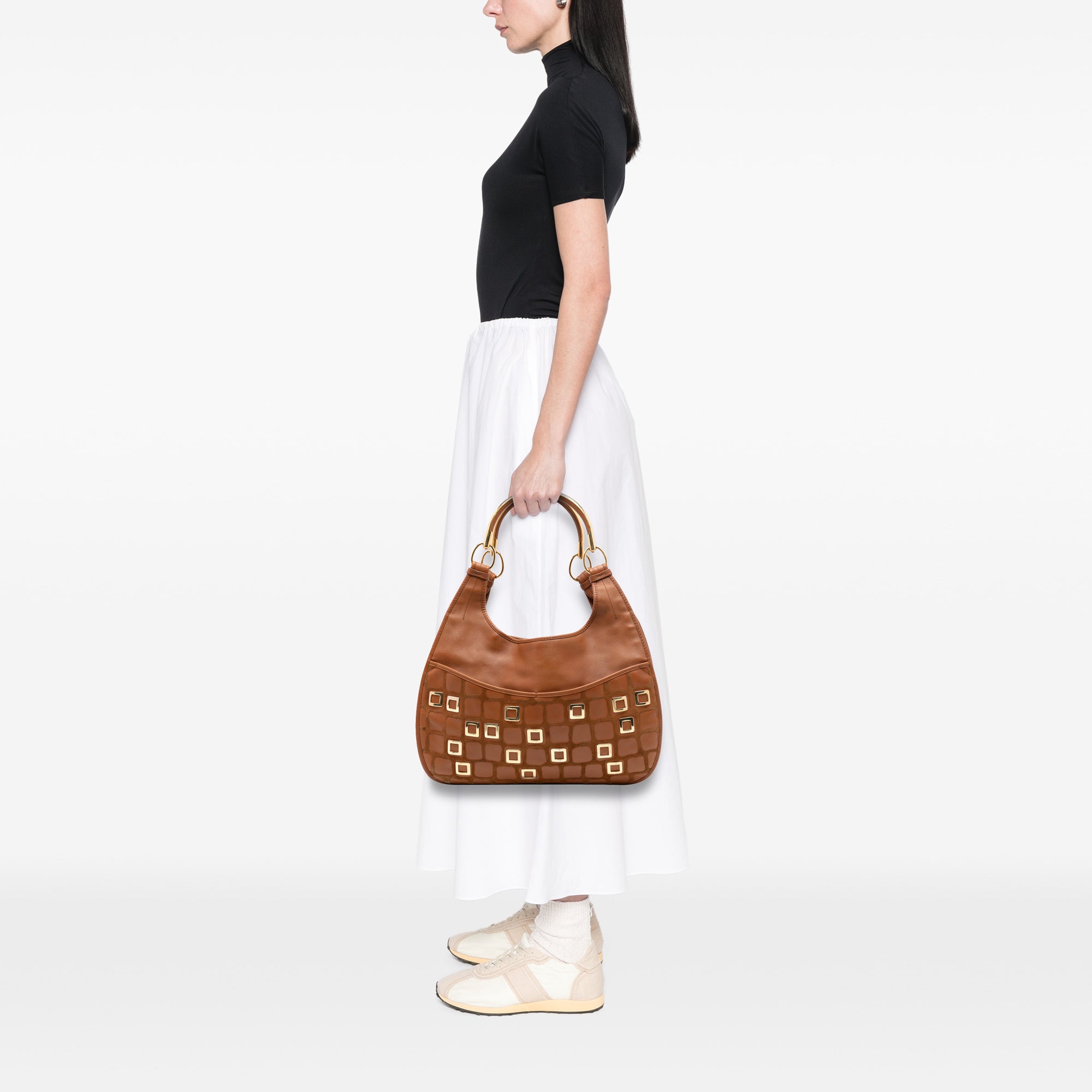 Medium Embellished Leather 61 Hobo - Image 7
