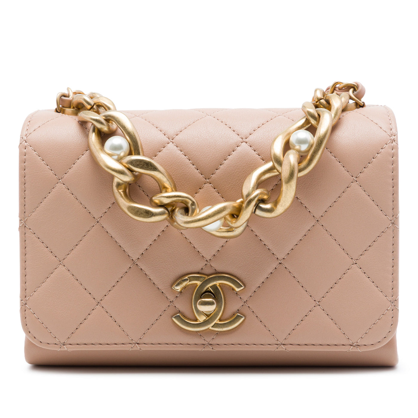 Mini Quilted Calfskin Pearl Boy Chain Flap - Image 1