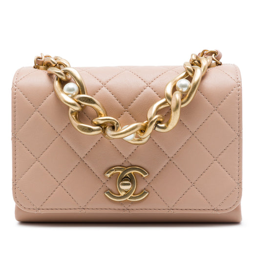 Mini Quilted Calfskin Pearl Boy Chain Flap - Image 1
