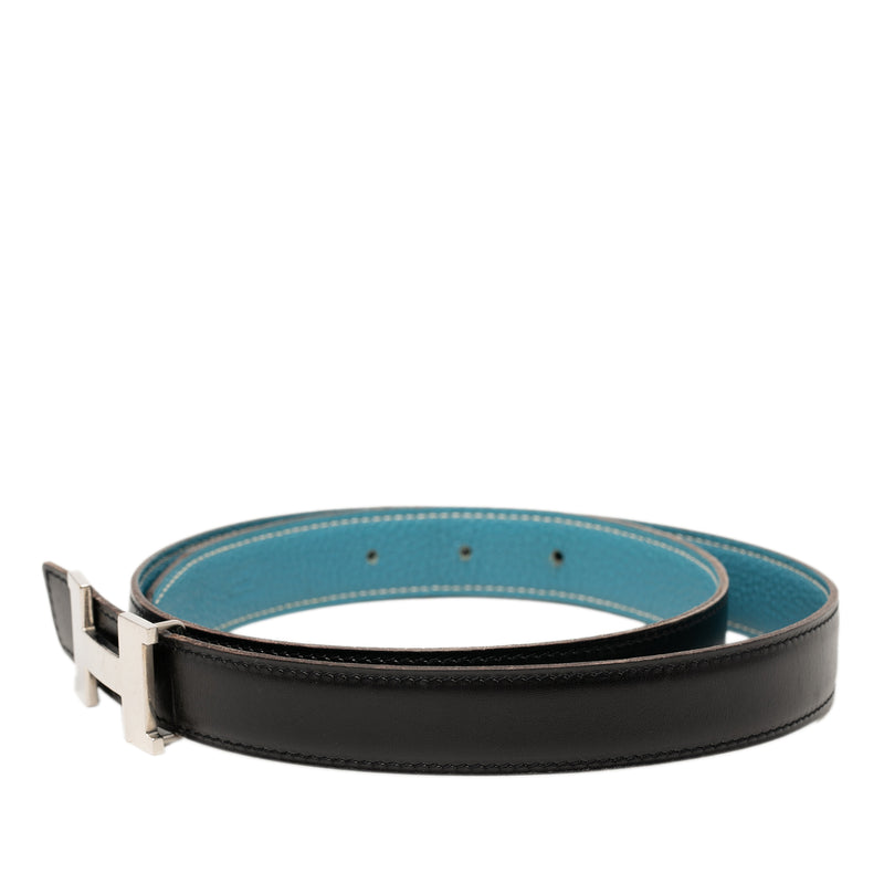 Box Calf and Togo Constance H Reversible Belt - Image 2