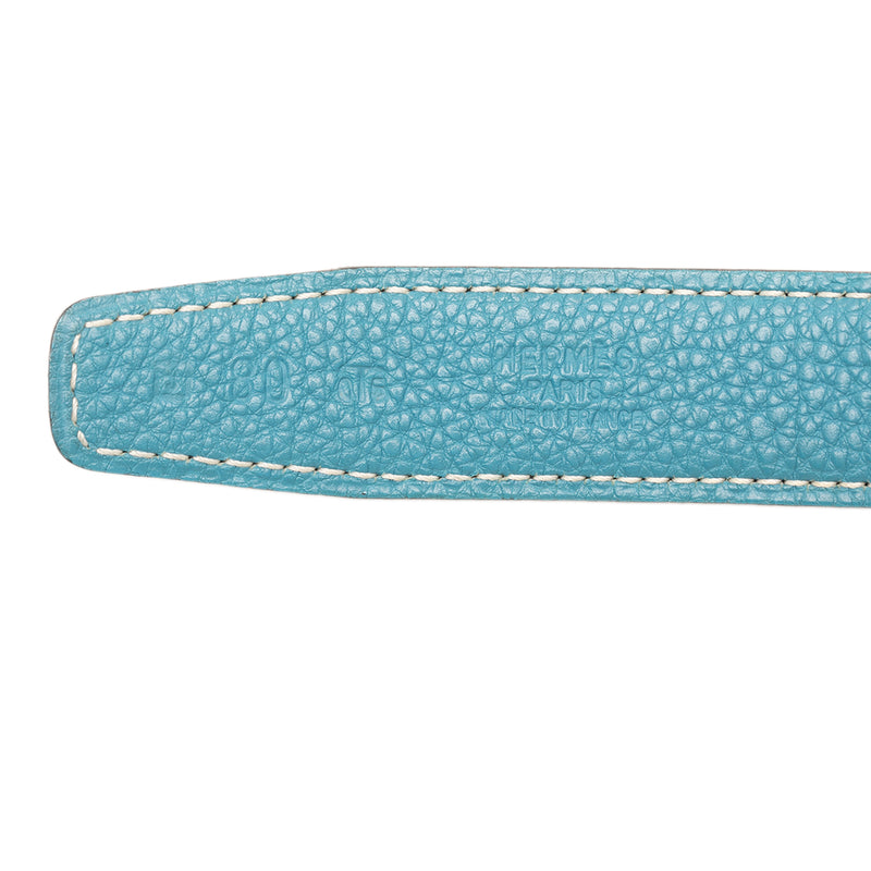 Box Calf and Togo Constance H Reversible Belt - Image 7