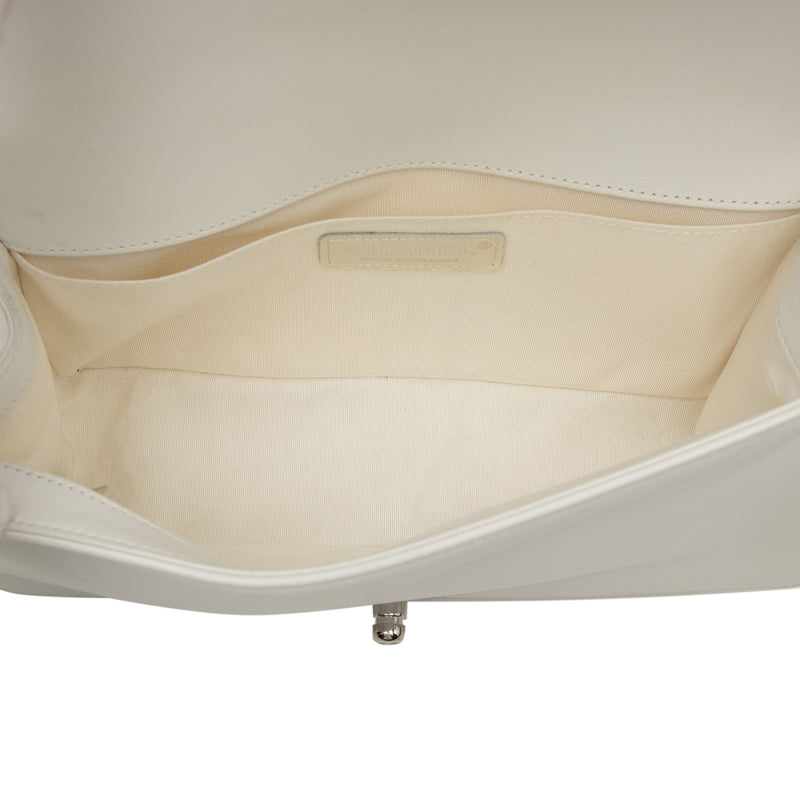 Old Medium Chevron Lambskin and Iridescent PVC Boy Flap - Image 4