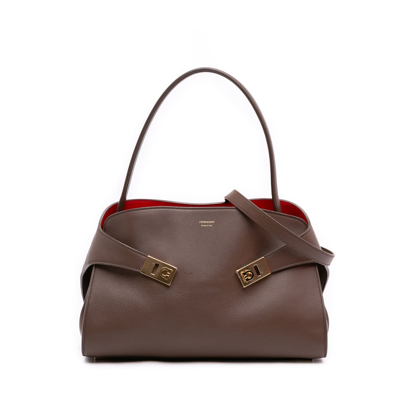 Medium Bicolor Calfskin Hug Satchel - Image 1