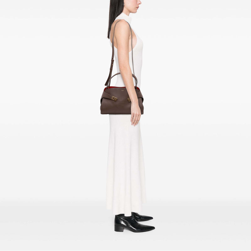 Medium Bicolor Calfskin Hug Satchel - Image 6