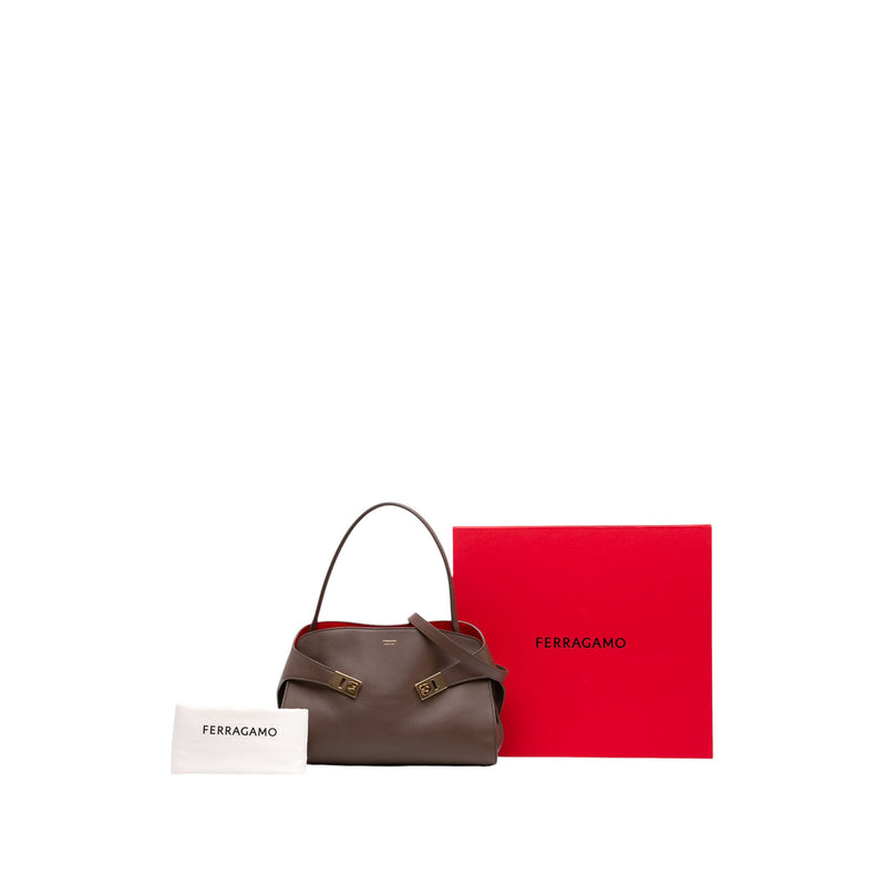 Medium Bicolor Calfskin Hug Satchel - Image 7