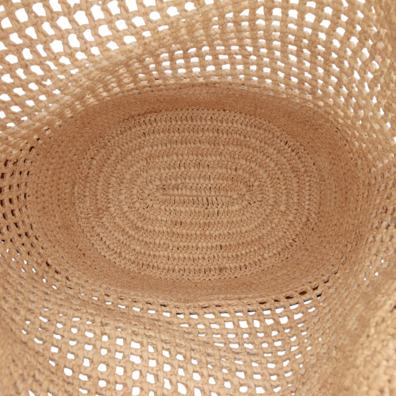 Small Raffia and Calfskin Balloon Bucket Bag - Image 4