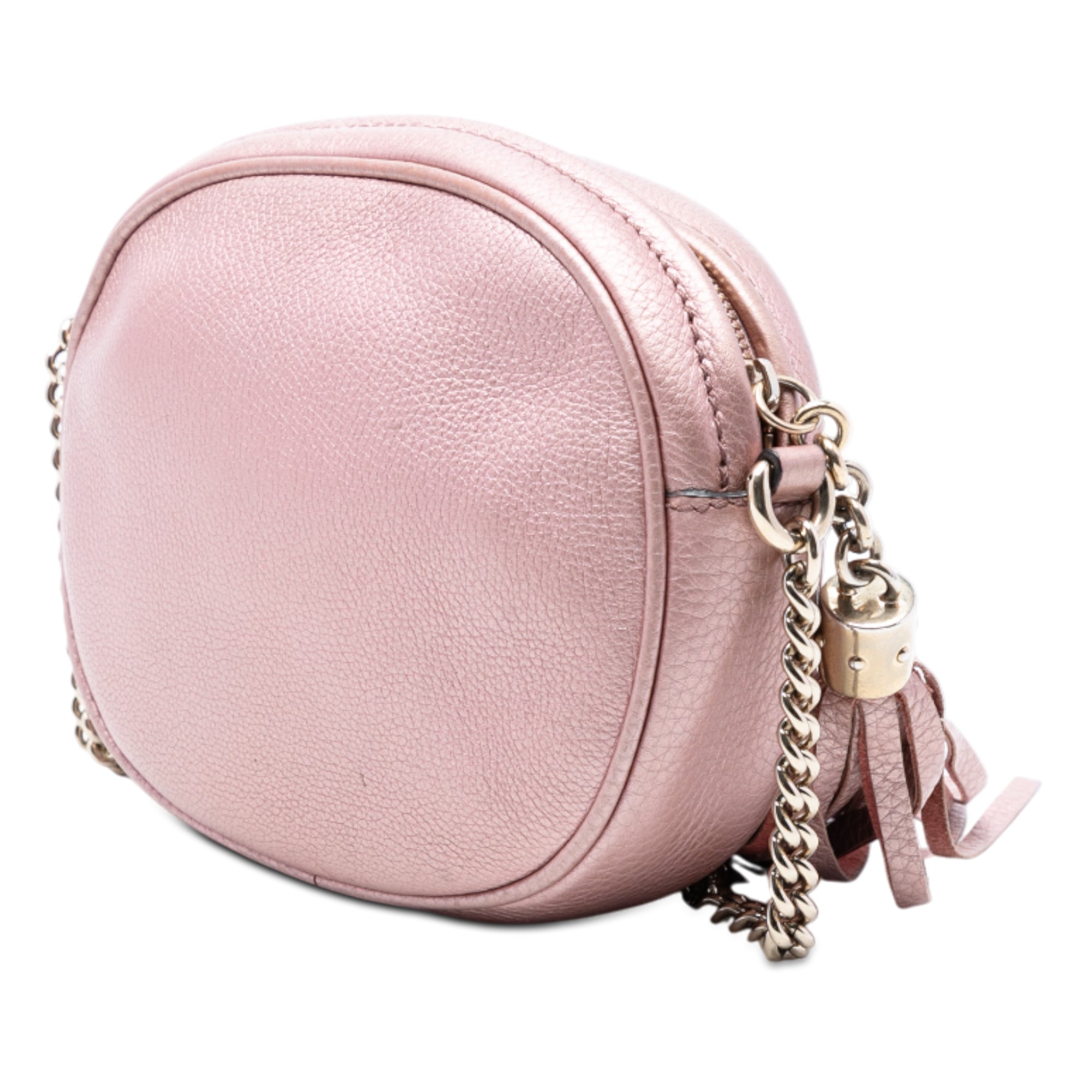 Mini Metallic Pebbled Calfskin Soho Chain Crossbody - Image 2