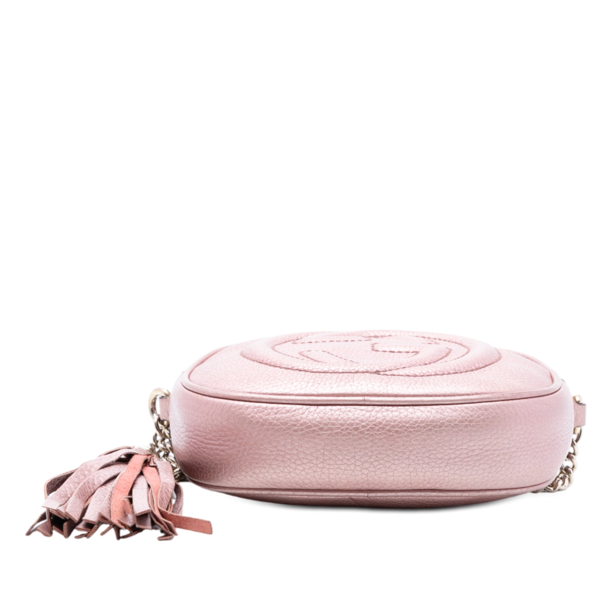 Mini Metallic Pebbled Calfskin Soho Chain Crossbody - Image 3