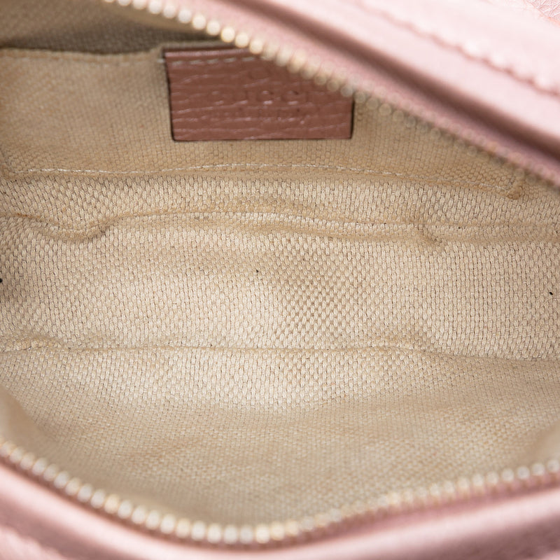 Mini Metallic Pebbled Calfskin Soho Chain Crossbody - Image 4