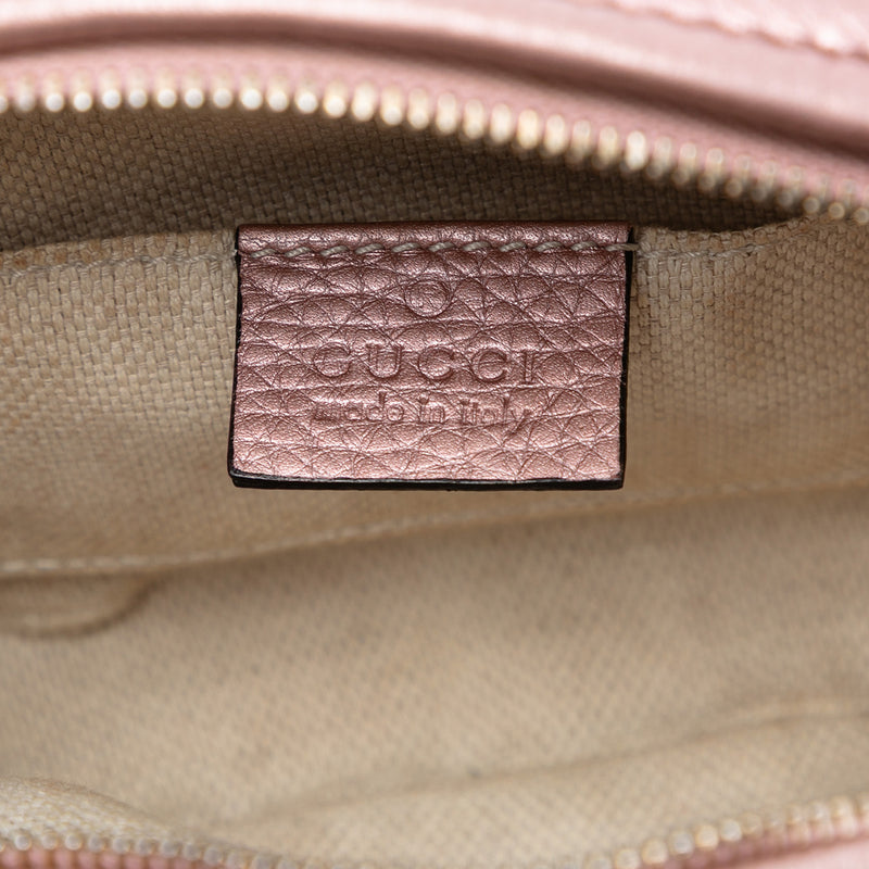 Mini Metallic Pebbled Calfskin Soho Chain Crossbody - Image 6