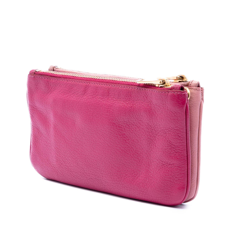 Bicolor Goatskin Madras Double Zip Crossbody - Image 2