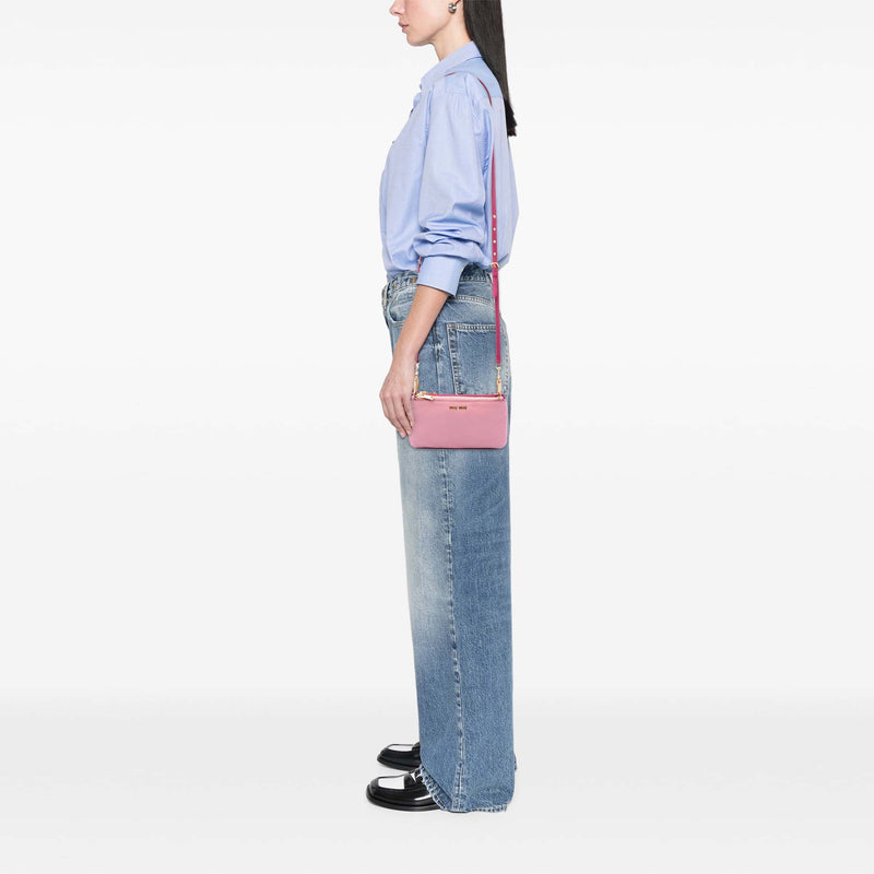 Bicolor Goatskin Madras Double Zip Crossbody - Image 6