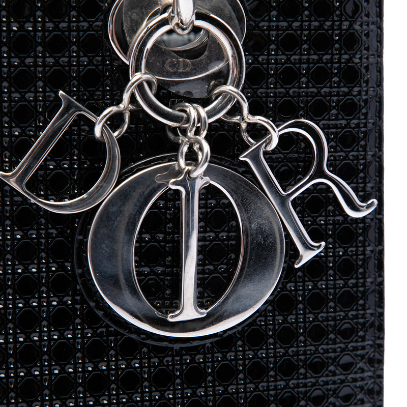 Medium Metallic Patent Microcannage Lady Dior - Image 5
