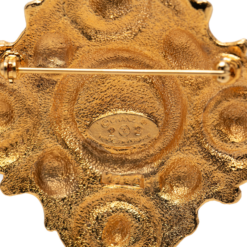 Gold Plated Rhombus Faux Pearl Brooch - Image 3