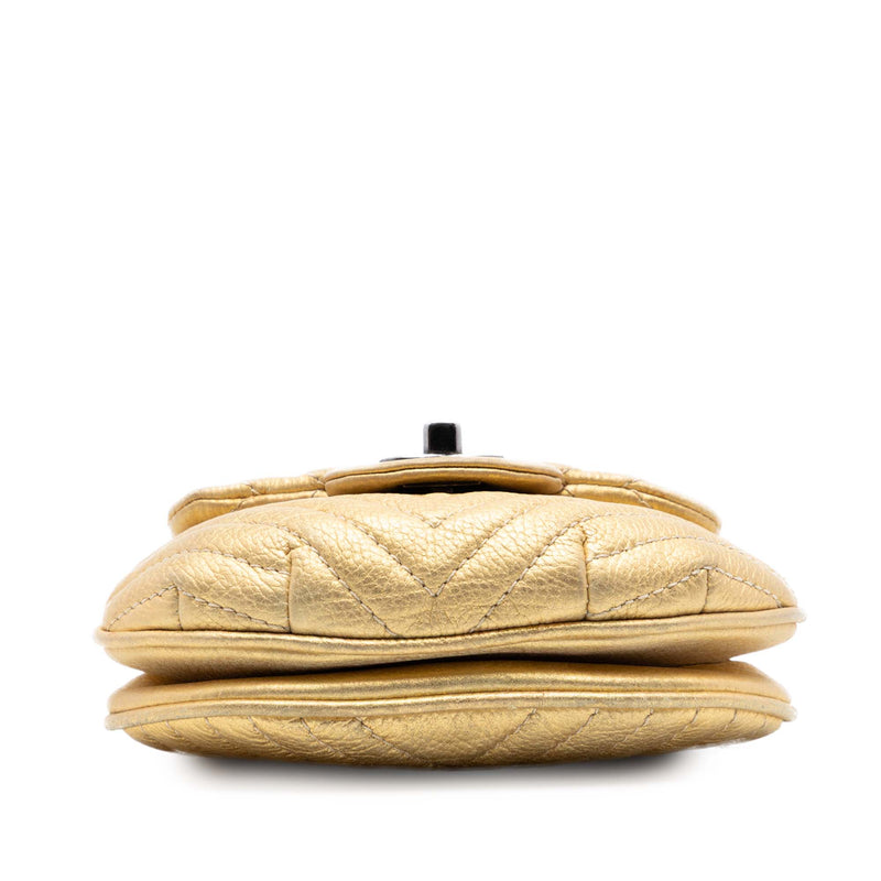 CC Chevron Metallic Aged Calfskin Bubble Flap - Image 3