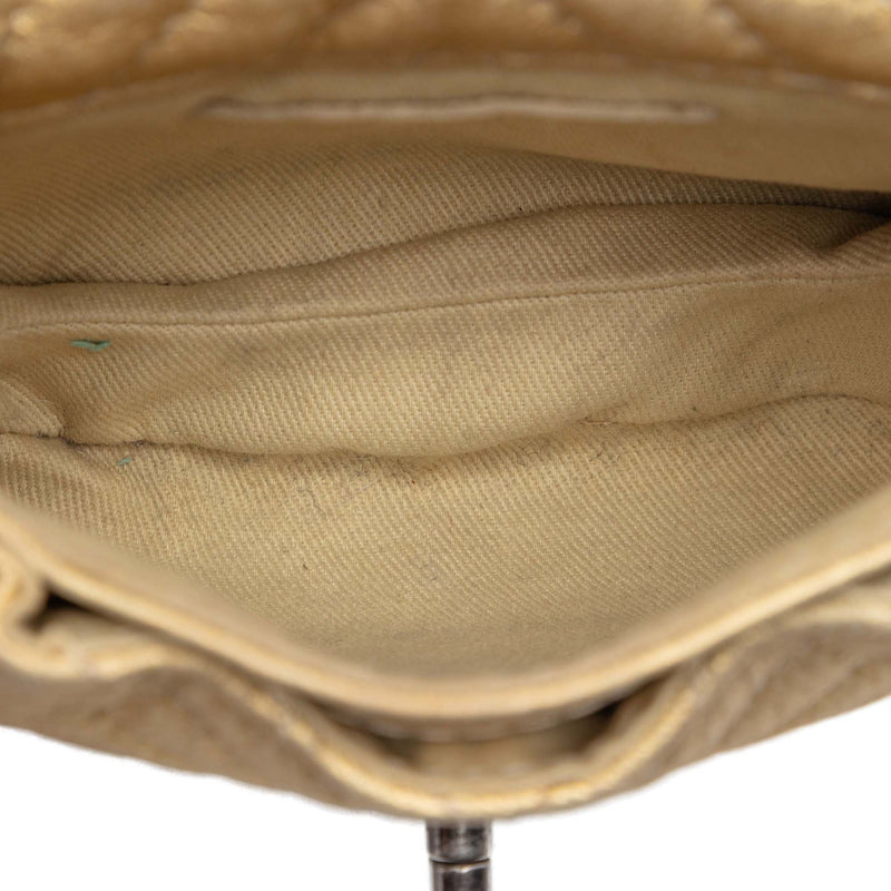 CC Chevron Metallic Aged Calfskin Bubble Flap - Image 4