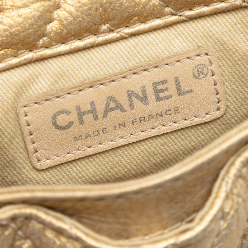 CC Chevron Metallic Aged Calfskin Bubble Flap - Image 5