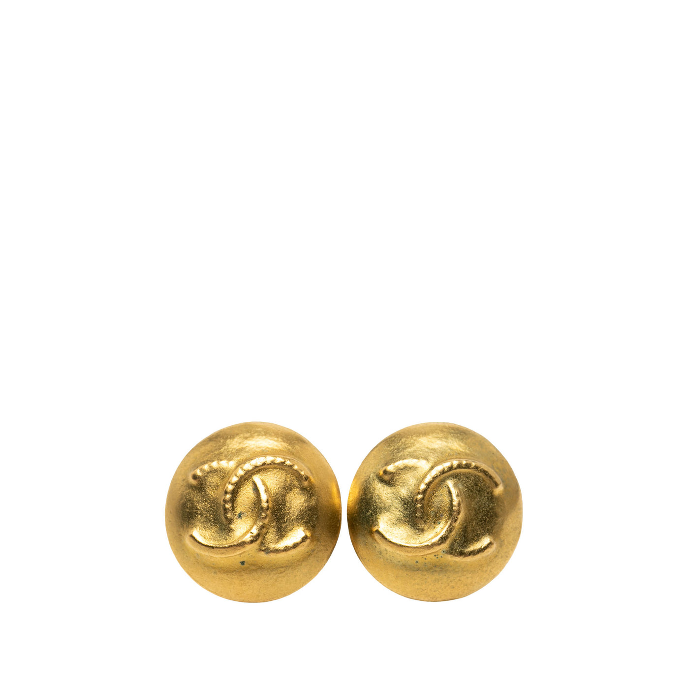 CC Gold Plated Round Clip On Earrings - Image 1
