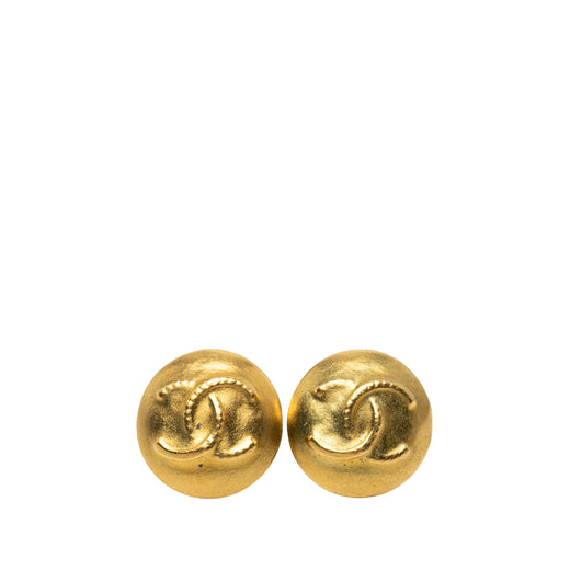 CC Gold Plated Round Clip On Earrings - Image 1