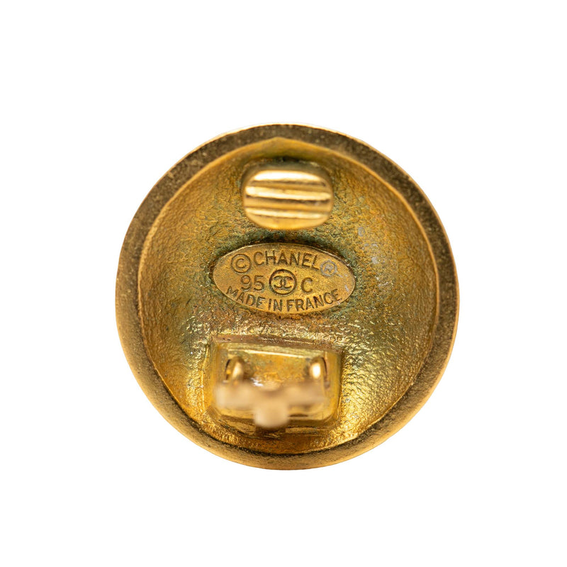 CC Gold Plated Round Clip On Earrings - Image 3