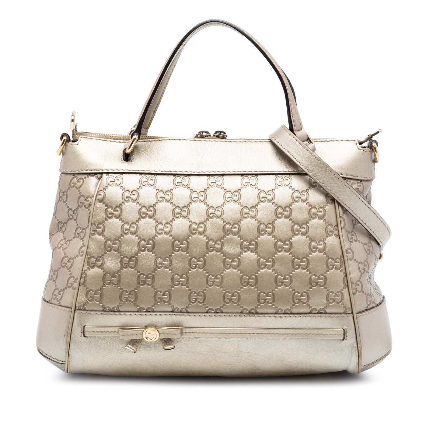 Metallic Guccissima Mayfair Satchel - Image 1