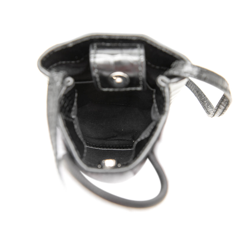 Mini Croc Embossed Leather Shopping Phone Holder - Image 5