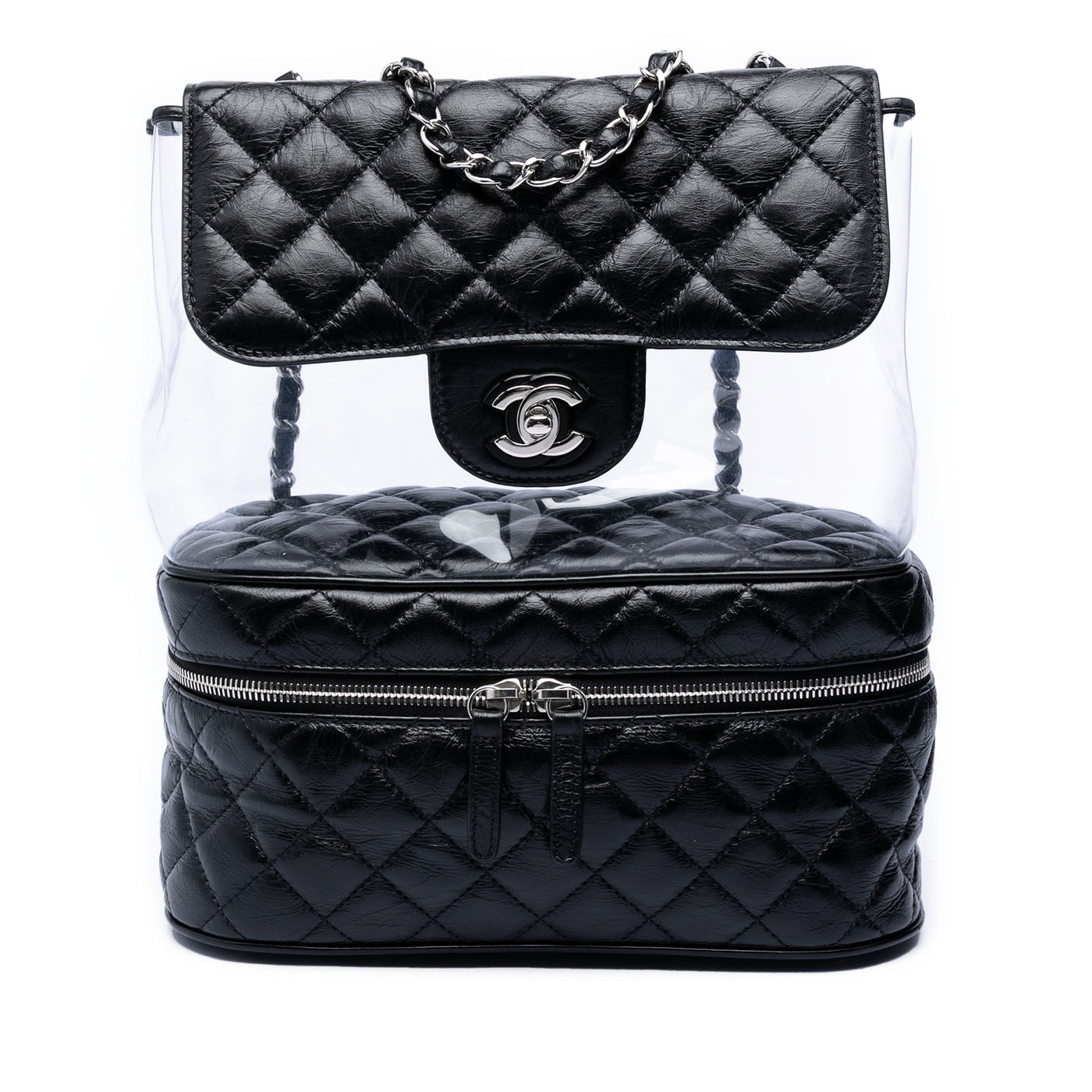 Quilted Lambskin and PVC Aquarium Shoulder Bag - Image 1