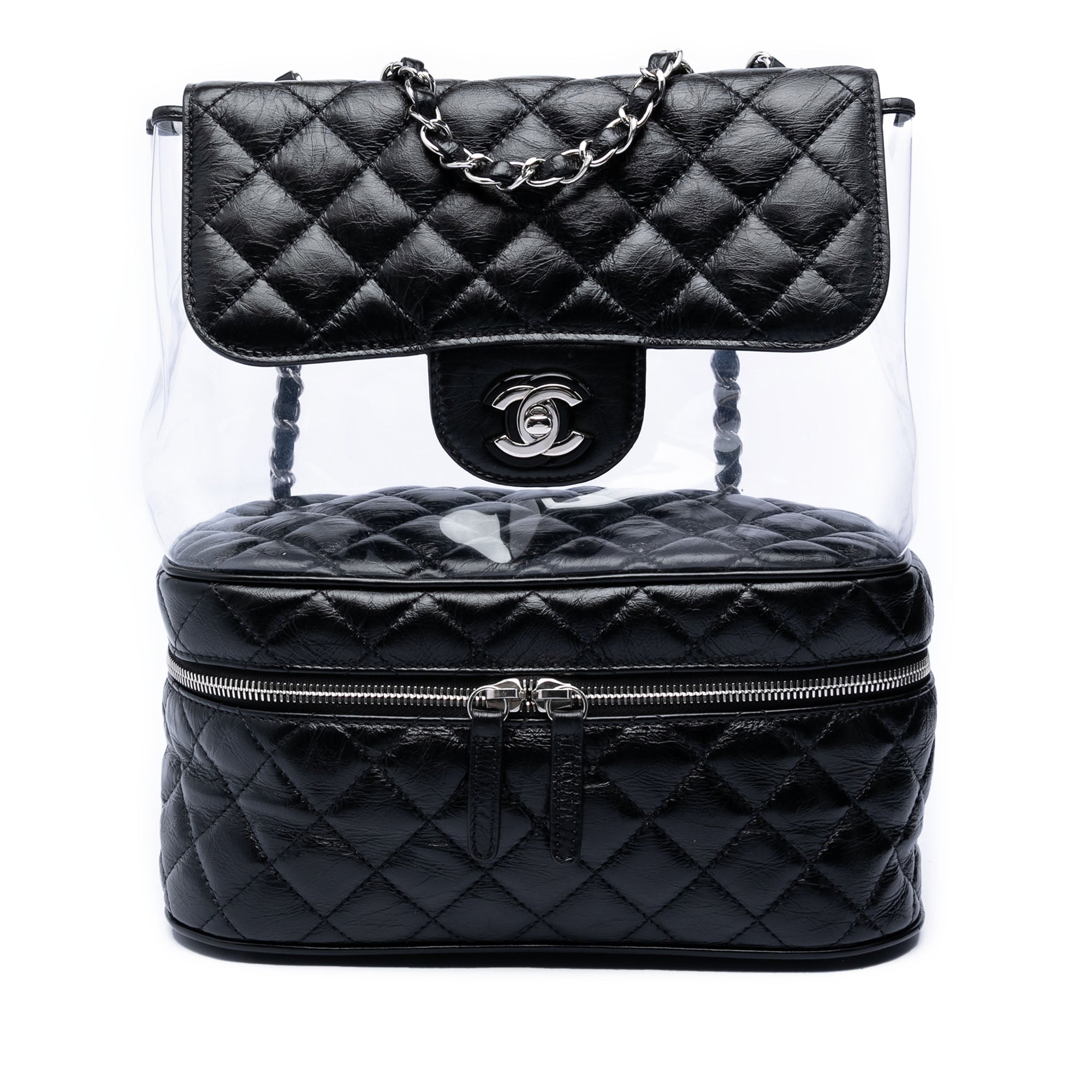 Quilted Lambskin and PVC Aquarium Shoulder Bag - Image 1