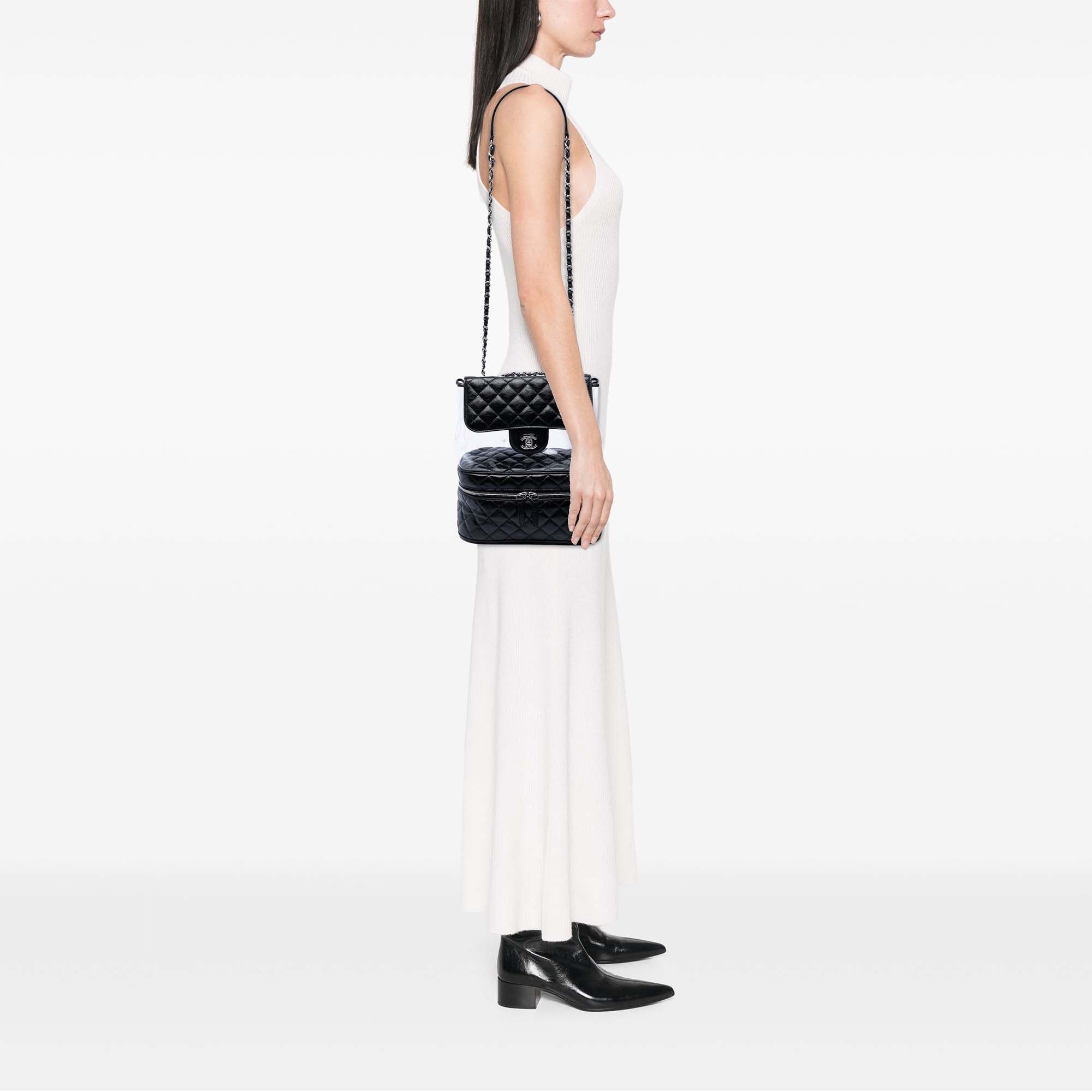 Quilted Lambskin and PVC Aquarium Shoulder Bag - Image 8