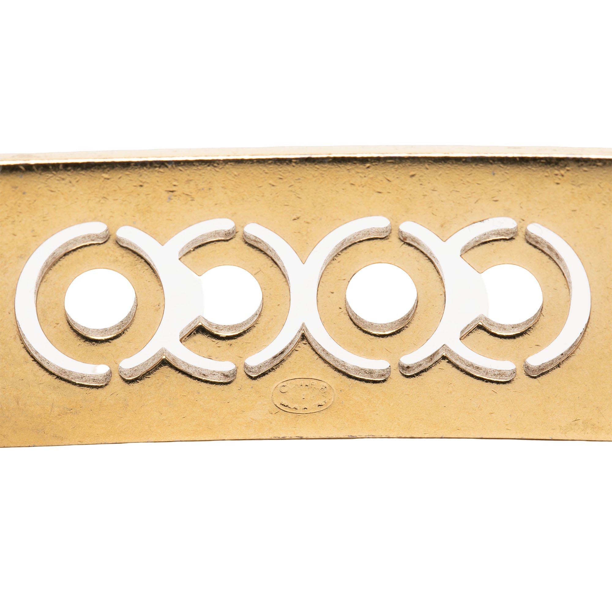 CC Gold Plated Strass Coco Plaque Double Chain Belt - Image 4