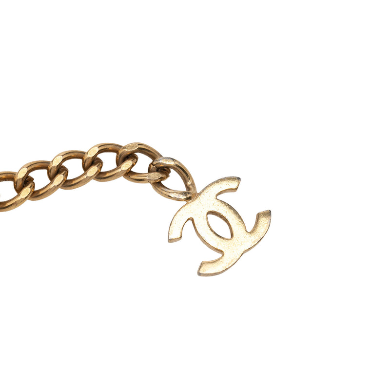 CC Gold Plated Strass Coco Plaque Double Chain Belt - Image 6