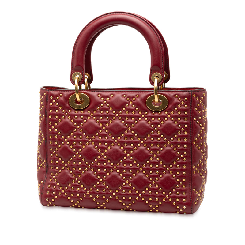 Medium Lambskin Cannage Studded Supple Lady Dior - Image 2