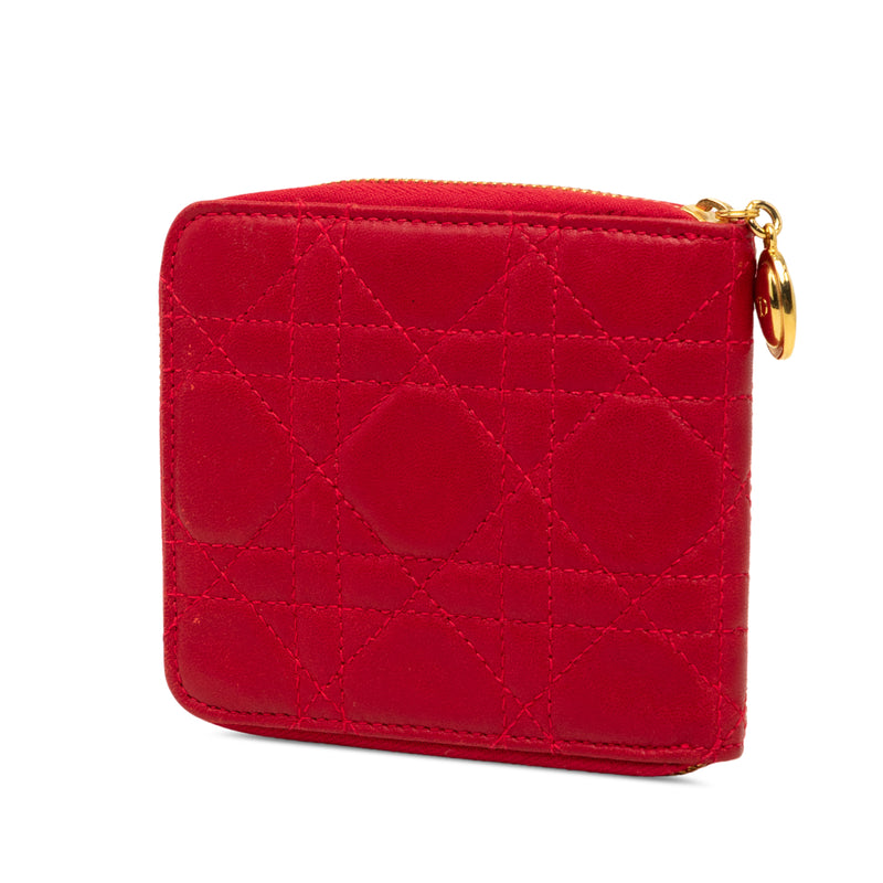 Lambskin Cannage Lady Dior Zip Around Compact Wallet - Image 2