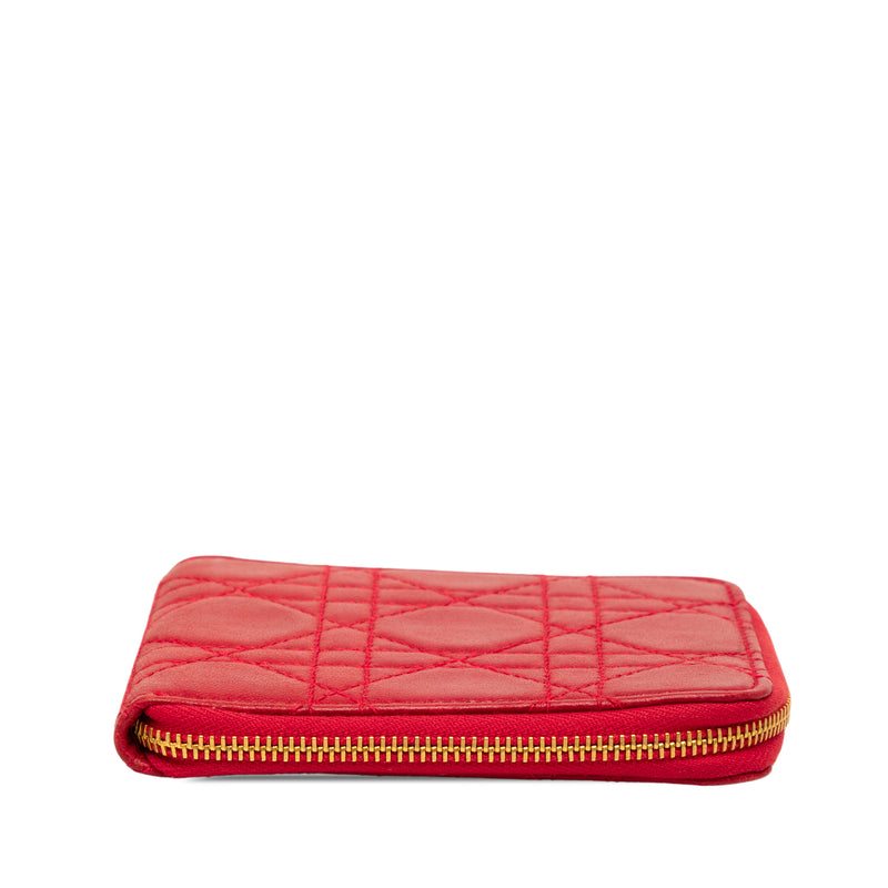 Lambskin Cannage Lady Dior Zip Around Compact Wallet - Image 3