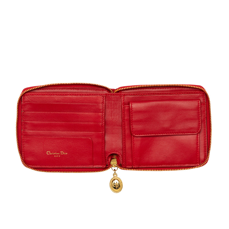 Lambskin Cannage Lady Dior Zip Around Compact Wallet - Image 5