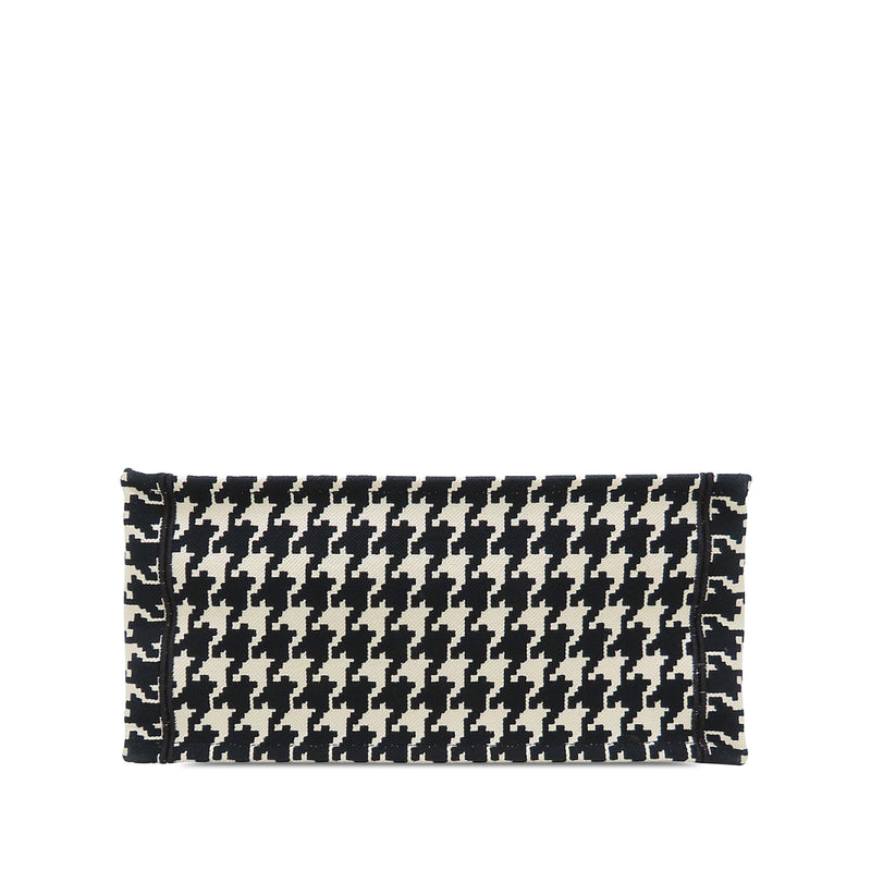 Medium Canvas Houndstooth Embroidered Book Tote - Image 2