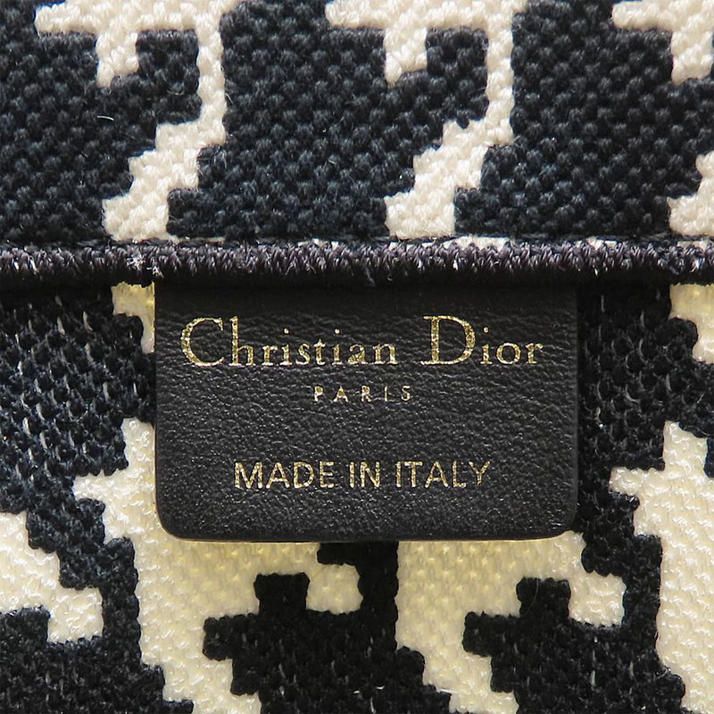 Medium Canvas Houndstooth Embroidered Book Tote - Image 4