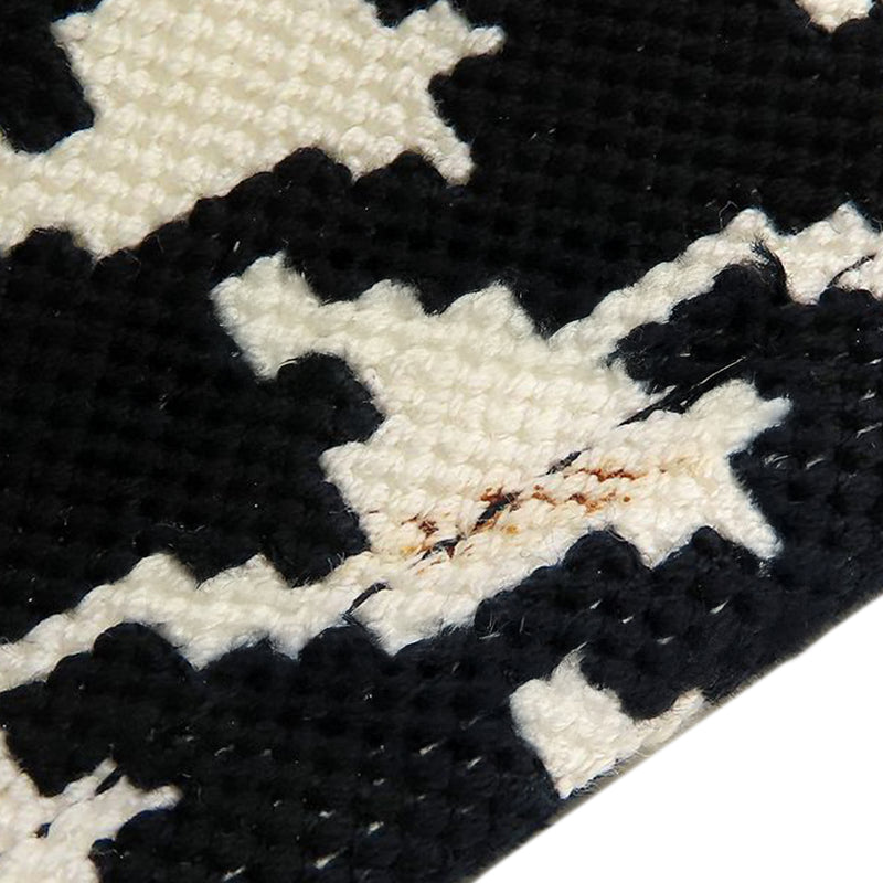 Medium Canvas Houndstooth Embroidered Book Tote - Image 6