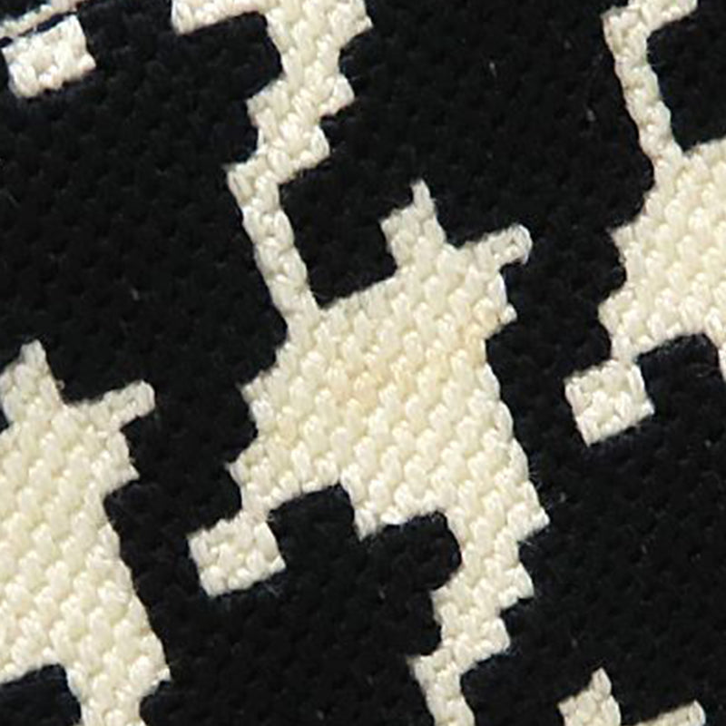 Medium Canvas Houndstooth Embroidered Book Tote - Image 7