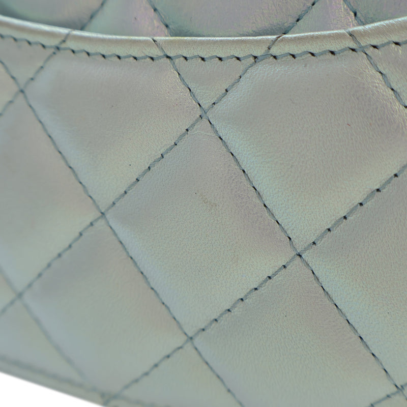 CC Quilted Iridescent Lambskin Wallet on Chain - Image 8
